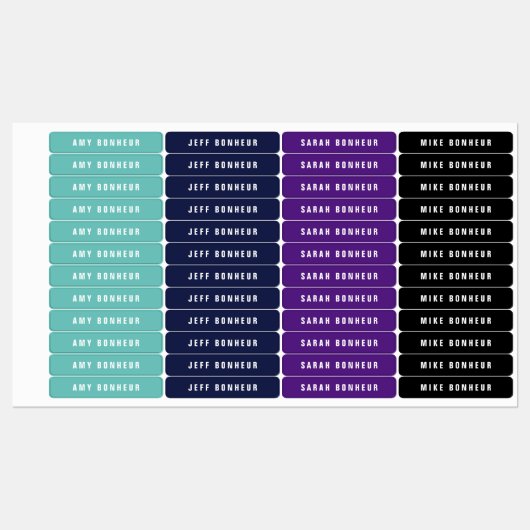 Name Modern | Bekleidung aus Eisen Etiketten (Blatt)