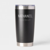 Name Modern Bold Schwarz Thermobecher (Rückseite)