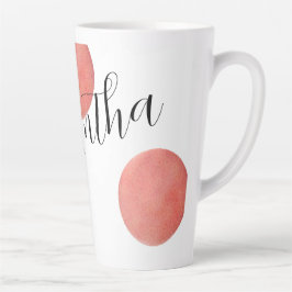 Name Modern Large Rose Gold Watercolor Polka Dots Milchtasse