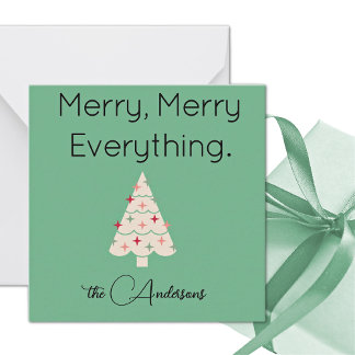 Name || Modern Merry Mini Christmas Flat Note Card Mitteilungskarte