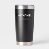 Name Modern Minimal Schwarz Thermobecher (Rückseite)