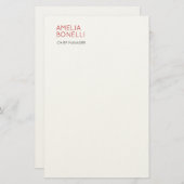 Name Modern Minimalist Professional Plain Casual Briefpapier (Vorne/Hinten)