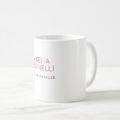 Name Modern Minimalist Professional Plain Casual Kaffeetasse (VorderseiteRechts)