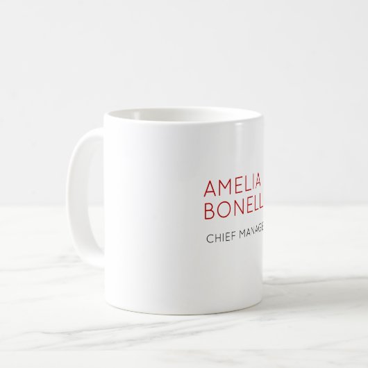 Name Modern Minimalist Professional Plain Casual Kaffeetasse (Vorderseite Links)