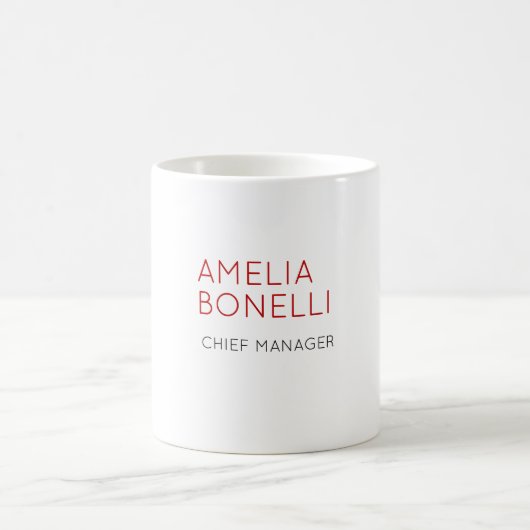 Name Modern Minimalist Professional Plain Casual Kaffeetasse (Mittel)