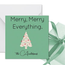 Name || Moderne Mini-Weihnachts-Flat-Notizkarte