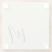 Name Moderne Monogramm-Erstkalligraphie hinzufügen Glasuntersetzer (Rückseite)