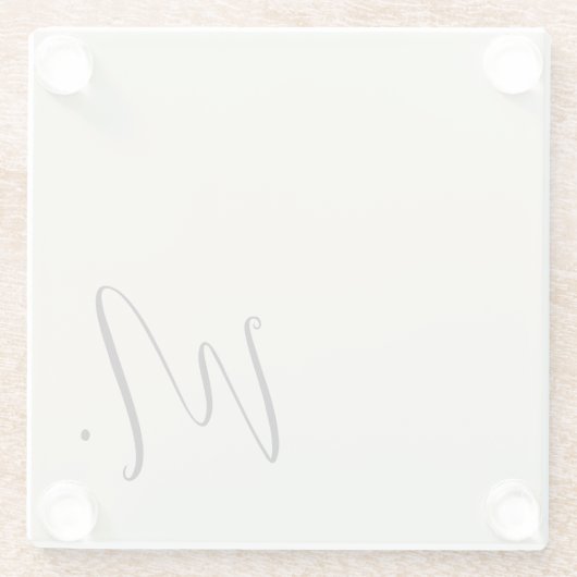 Name Moderne Monogramm-Erstkalligraphie hinzufügen Glasuntersetzer (Rückseite)