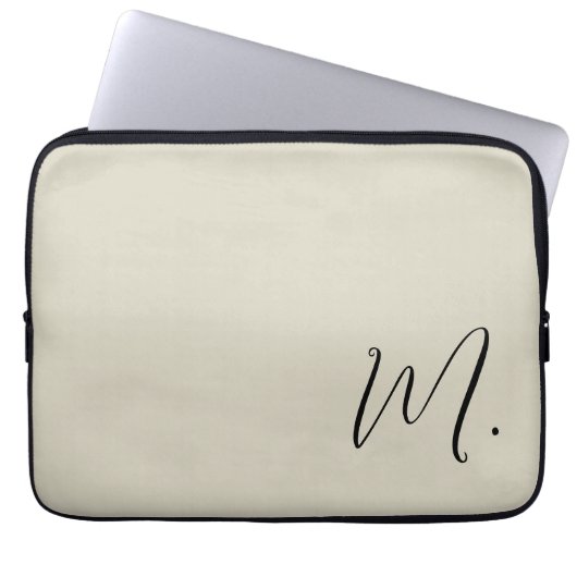 Name Moderne Monogramm-Erstkalligraphie hinzufügen Laptopschutzhülle (Vorderseite)
