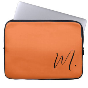 Name Moderne Monogramm-Erstkalligraphie hinzufügen Laptopschutzhülle