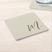 Name Moderne Monogramm-Erstkalligraphie hinzufügen Rechteckiger Pappuntersetzer (angewinkelt)