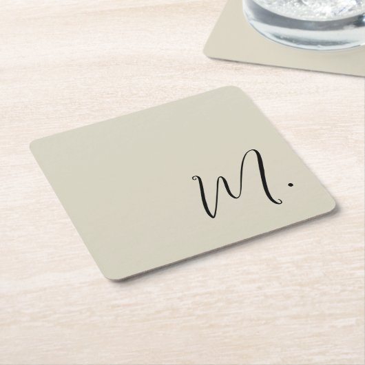 Name Moderne Monogramm-Erstkalligraphie hinzufügen Rechteckiger Pappuntersetzer (angewinkelt)