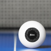 Name Moderner Niedlicher Polka Dot Black und White Tischtennisball (Netto)