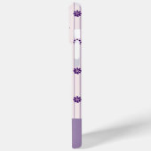 Name Modernes Blush & Violet Streifen Blumenmuster Case-Mate iPhone Hülle (Rückseite / Links)
