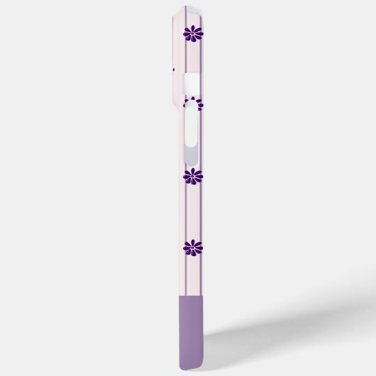 Name Modernes Blush & Violet Streifen Blumenmuster Case-Mate iPhone Hülle (Rückseite / Links)