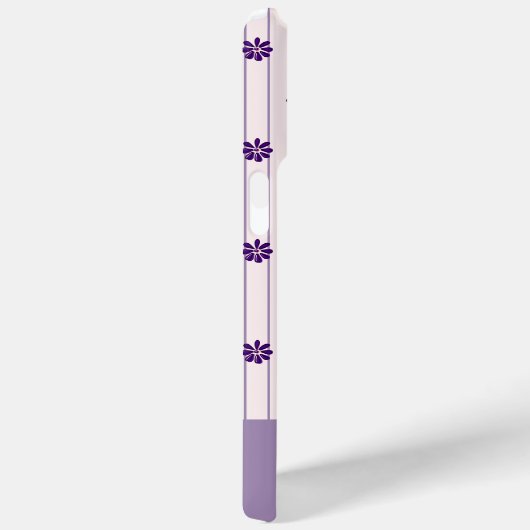 Name Modernes Blush & Violet Streifen Blumenmuster Case-Mate iPhone Hülle (Rückseite / Rechts)