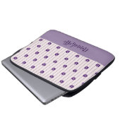 Name Modernes Blush & Violet Streifen Blumenmuster Laptopschutzhülle (Vorne Knopf)