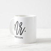 Name Modernes Drehbuch Personalisiert Kaffeetasse (Vorderseite Links)