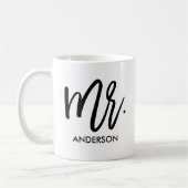 Name Modernes Drehbuch Personalisiert Kaffeetasse (Links)