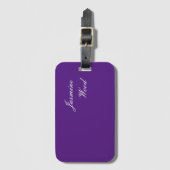 Name Modernes Minimalistisches Royal Lila hinzufüg Gepäckanhänger (Vorderseite Vertikal)