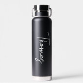 Name Modernes Skriptkreuz Christlich vergeben Trinkflasche (Rückseite)