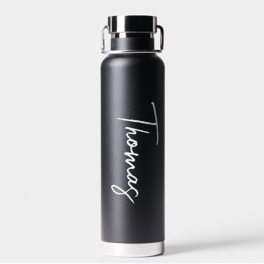 Name Modernes Skriptkreuz Christlich vergeben Trinkflasche (Rückseite)