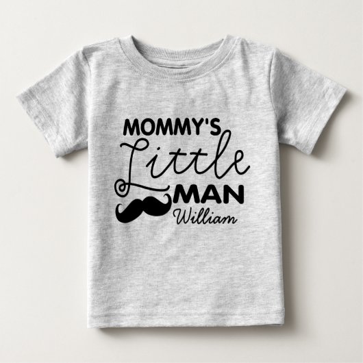Name Mommy's Kleiner Mann hinzufügen Baby T-shirt (Vorderseite)