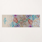Name Monogram Beach Themed Yogamatte (Vorderseite (Horizontal))
