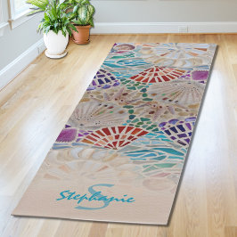 Name Monogram Beach Themed Yogamatte