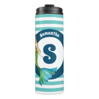 Name Monogram Beautiful Mermaid Turquoise Streifen