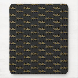 Name & Monogram Black & Gold Chic Klassiker Mens h Mousepad