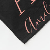 Name Monogram Black Rose Gold Fleecedecke (Ecke)