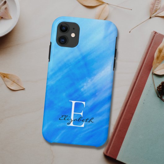 Name Monogram Blue Case-Mate iPhone Hülle