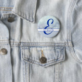 Name | Monogram Blue Watercolor Button (Beispiel)