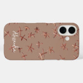 Name Monogram Boho Minimalistisch Brown Roze Gold Case-Mate iPhone Hülle (Rückseite (Horizontal))