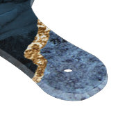 Name Monogram Cutting Board Agate Blue Gold Marmor Schneidebrett (Ecke)
