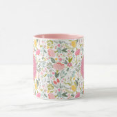 Name monogram elegant gürtelweise niedliche Muster Tasse (Zentrum)