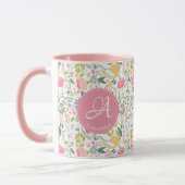 Name monogram elegant gürtelweise niedliche Muster Tasse (Links)