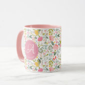 Name monogram elegant gürtelweise niedliche Muster Tasse (Vorderseite Links)