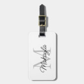 Name Monogram Elegant Script Gepäckanhänger (Vorderseite vertikal)