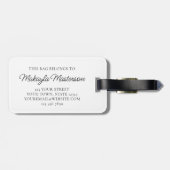 Name Monogram Elegant Script Gepäckanhänger (Rückseite horizontal)