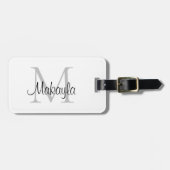 Name Monogram Elegant Script Gepäckanhänger (Vorderseite horizontal)