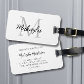 Name Monogram Elegant Script Gepäckanhänger