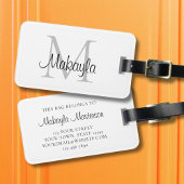 Name Monogram Elegant Script Gepäckanhänger