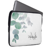 Name Monogram Eucalyptus Laptopschutzhülle (Vorne Rechts)