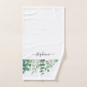 Name Monogram Eukalyptus Greenery Badhandtuch Set (Handtuch)