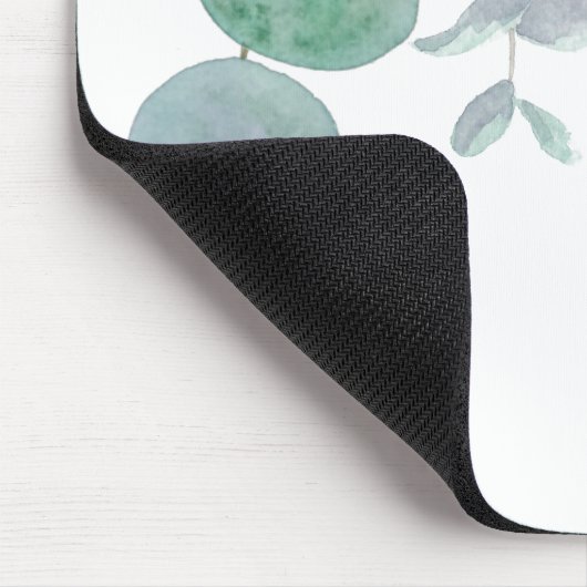 Name Monogram Eukalyptus Greenery Mousepad (Ecke)