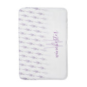 Name Monogram Farmhouse Lavender Blume Muster Badematte (Vorderseite Vertikal)