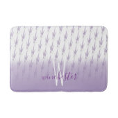 Name Monogram Farmhouse Lavender Blume Muster Badematte (Vorderseite)