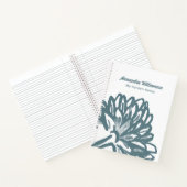 Name Monogram Floral Minimal White Blue Botanical Notizblock (Innenseite)